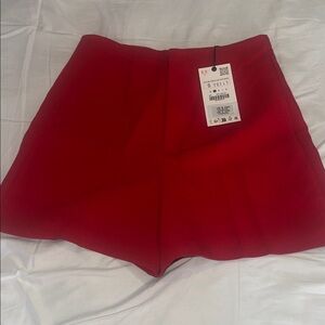 Zara Red Women's Shorts